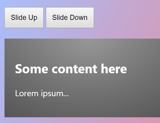 ES6 slideUp & biblioteca slideDown