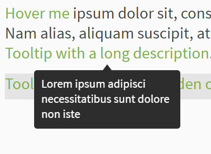 Información sobre herramientas inteligentes diminutas en JavaScript puro y CSS3
