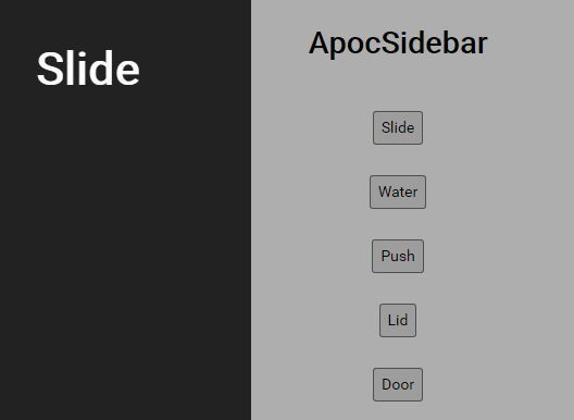 Fancy OFF-Canvas componente Sidebar en Pure JavaScript-ApocSidebar