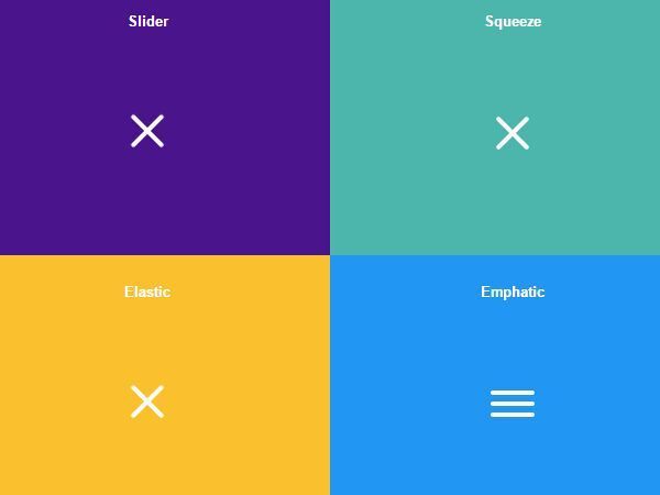 Animado hamburguesa alternar iconos en puro CSS-Hamburgers. CSS